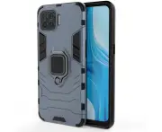 For Oppo Reno4 Z 5G Rotating Ring Holder Kickstand Magnetic Case Cover - Blue