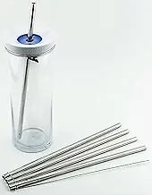Cocostraw 4 Pack for Contigo Shake and Go 20 oz Auto Close Tumbler PerfectFIT 18/8 Stainless Steel Drinking Straws With Cleaning Brush
