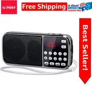 Dual Speaker Portable Bluetooth AM/FM Radio - Rechargeable & Lightweight Design
