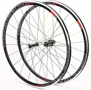Ultralight Aluminum Alloy Rim 700C Wheelset Road Bike Front Rear Wheel Set 8/9/10/11 Speed Cassette Rims Height 30mm C/V Brake 100/130mm QR 1600g