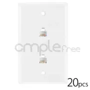20x Phone Wall Plate RJ11 RJ12 Double Telephone Modular Duplex CAT4 6P 6C NEW