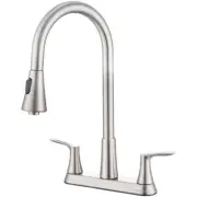 2 Handles Kitchen Faucet with Pull Down Sprayer