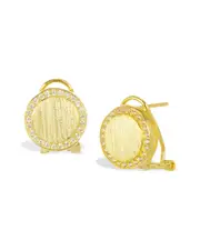 Savvy Cie 18K Over Silver CZ Circle Earrings