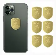 WETBEN 6 Pieces Radiation Protection Phone Stickers Anti Radiation EMF Blocker Electronic Devices Radiation Protector Stickers EMF Shield Sticker for Mobile Phones Computers Laptops (Gold-6pcs)