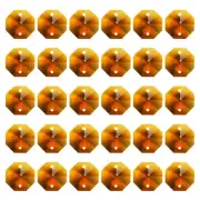 60 Pack K9 Crystal Octagon Beads 2 Holes 14mm Chandelier Prisms Amber