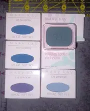 X6 Lot Of Mary Kay Powder Perfect Eye Color Sky Cobalt Blue Misty Pine Violet