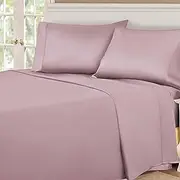 [Superior] 100% Egyptian Cotton 530 Thread Count Solid Sheet Set, Queen, Lavender