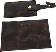 [FOMIYES] Unisex Passport Holder Luggage Tag Marble Pattern Pu Leather Travel Accessory Stain-Resistant Lightweight
