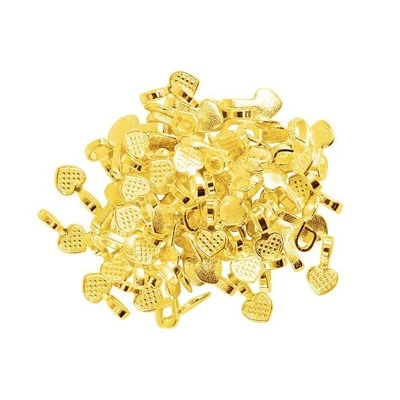 100 Pieces Heart Glue-on Bail Earring Necklace DIY Tile