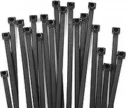 Black Heavy Duty Nylon Self-Locking Zip Ties, 600mm x7.8mm, 60 PCS, 200 lbs Tensile Strength, UV Resistant, Indoor/Outdoor Use