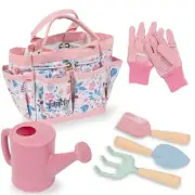 Floral Kids Gardening Set - Toddler Garden Tools, No-Leak Watering Can & Qual...