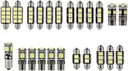 23PCS Car 12v Led Festoon Interior White Light Bulb 5050 5smd Auto Dome Globe