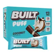 Built Bar, Puff Protein Bars, Coconut Puff, 17g Protein Snacks, 10 Pack