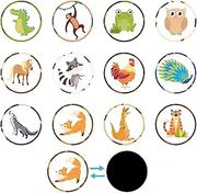 24pcs Potty Training Seat Magic Sticker, Reusable Potty Training Stickers Potty Targets Stickers Training Toilet Target Stickers Color Changing Pee Stickers for Boys Kids (Wildlife)