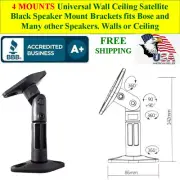 4 Mounts Satellite Speaker Mount Bracket Universal Wall or Ceiling Bose and More