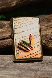 Zippo Lighter - 2nd Second Amendment Bullets - Bill of Rights - Brass - 41538