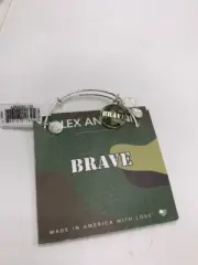 $38 Alex and Ani Brave Shiny SILVER Expandable Charm Bangle A100