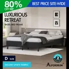 ALFORDSON Bed Frame Double Size Mattress Base Foundation Charcoal Fabric BASEL