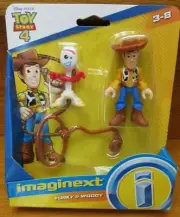 NEW in PAK DISNEY IMAGINEXT~TOY STORY 4~"FORKY~WOODY+LASSO" ACTION FIGURES~MINT!