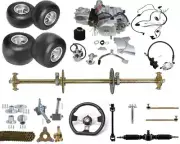 810mm Rear Axle kit 5" Wheels 125cc Engine Motor Front Steering Go Kart Vehicle
