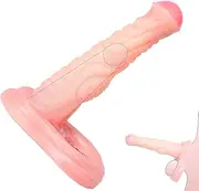 Sex Toys for Men Reusable Penis Sleeve Dildo - 2.6'' Penis Extender Male Sex Toys Cock Ring Realistic Cock Sleeve for Erection Extension Enlargement, Adult Toy & Games (S)