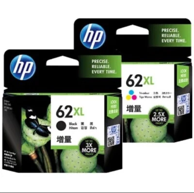 Genuine HP62XL C2P05AA black + C2P07AA Color for HP OJ5740,Envy 5640,Envy 5740
