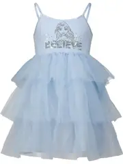 Toddler Girls Dress 4 LIGHT BLUE (PRINCESS)