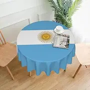 Argentinian Flag Tablecloth Round Table Cloth 60 Inch Waterproof Party Table Covers for Picnic Kitchen Outdoor