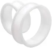 [BodyJewelryOnline] Large Gauge White Flexible Silicone Ear Plug in Tunnel Design - 12Mm - 1/2 Inch