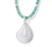 NWTag Brighton PARADISE COVE SHELL Amazonite Silver Crystals Necklace MSRP $160