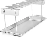 CANIGHT 1 Set Portable Stainless Steel Drumstick Roasting Rack Foldable Bbq Grill Tray for Outdoor Barbecue for Chicken Legs and Wings Durable and Easy to Use