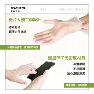 【BioCover保盾】無粉塑膠檢診手套-PVC手套-特小號XS-100隻/盒(手套、拋棄式、一次性)