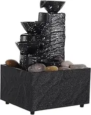 Waterfall Pond Fountain Table Landscape Decor Easy to Clean Desktop Water Fountain Indoor Water Feature for Home