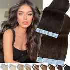 AU CLEARANCE Tape In Remy Real Human Hair Extensions Stick Thick Glue Skin Weft