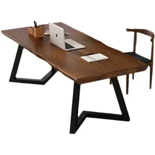 【限時優惠】北歐實木電腦桌臺式家用現代簡約臥室書桌美式原木長桌書法辦公桌