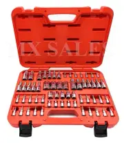 New 60Pc Master CR-V Star Socket Set Tool Bit Kit Tamper Proof