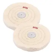 NIUPIKA White Soft Cotton Polishing Buff Wheel Bench Grinder with Arbor Hole