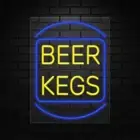 Beer Kegs Neon Sign for Retail Displays | LED Flex Neon | 18"W x 24"H x 1"D