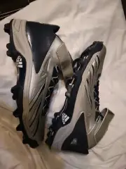 NEW ADIDAS AS SMU FilthyQuick Hi Silver/Navy FOOTBALL CLEATS D73764 (Size 16)