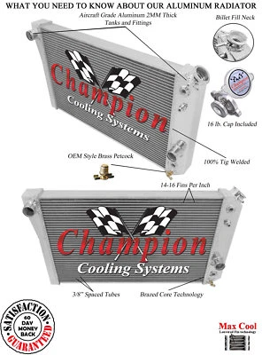 SR Champion 2 Row Radiator for 1984 - 1990 Chevrolet S10 V8 Conversion #EC829 (for: Chevrolet)