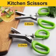 Herb Scissors Chop Herbs Easily with 3/5 Blade Scissor Onion Cutter Kitchen Tool