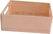 SEWACC Foldable Books Holder Multi Function Household Storage Basket for Office and Home Organization Container for Sundries and Stationery Large Light Pink