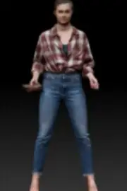Diorama Scene Prop Resin 1/64 Woman in plaid shirt Miniature Figure Painted Toys