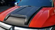Fit Fot Mitsubishi Triton L200 2019 Matte Black Front Bonnet Scoop (V.5) (for: Mitsubishi)