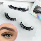 Full Natural D Curl Faux Mink Lashes Russian Strip Lashes False Eyelashes