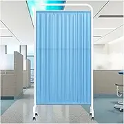 Freestanding Privacy Screens,1-5 Panels Fabric Room Divider with Wheels,Temporary Standing Door Partition for Ward Lobby Beauty Salon Office(Color 1,2-Panel)