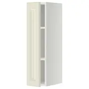 METOD wall cabinet with shelves, white/Bodbyn off-white, 20x37x80 cm