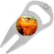 Flaming June Golf Ball Marker Divot Repair Tool Bottle Opener