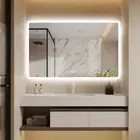 Horizontal LED Mirror 120x75cm Frameless Frosted Defogger Touch Sensor Dimmable