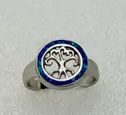 Sterling Silver 925 Lab Created Blue Fire Opal Cutout Tree Of Life Ring Size 8
